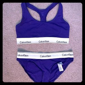 Calvin Klein sports bra and bikini.